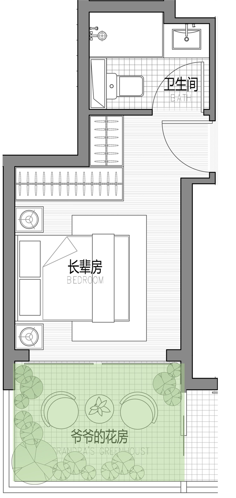 带花房的老人套间分析